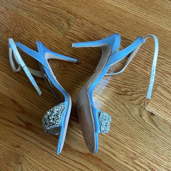 Badgley Mischka Womens Rider Blue Ankle Strap Heels Size 7 NEW READ - Picture 10 of 16